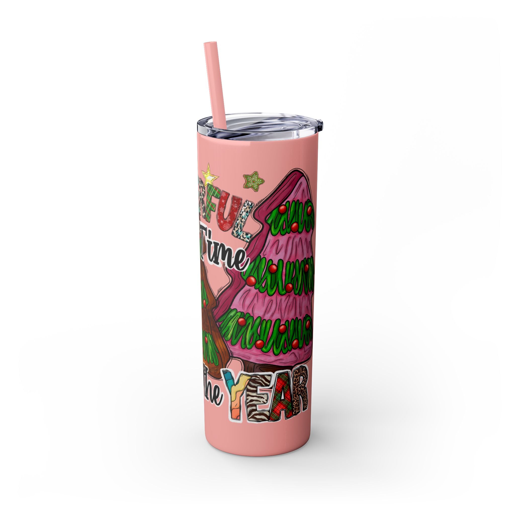 Christmas Tree Tumbler with Straw, 20oz