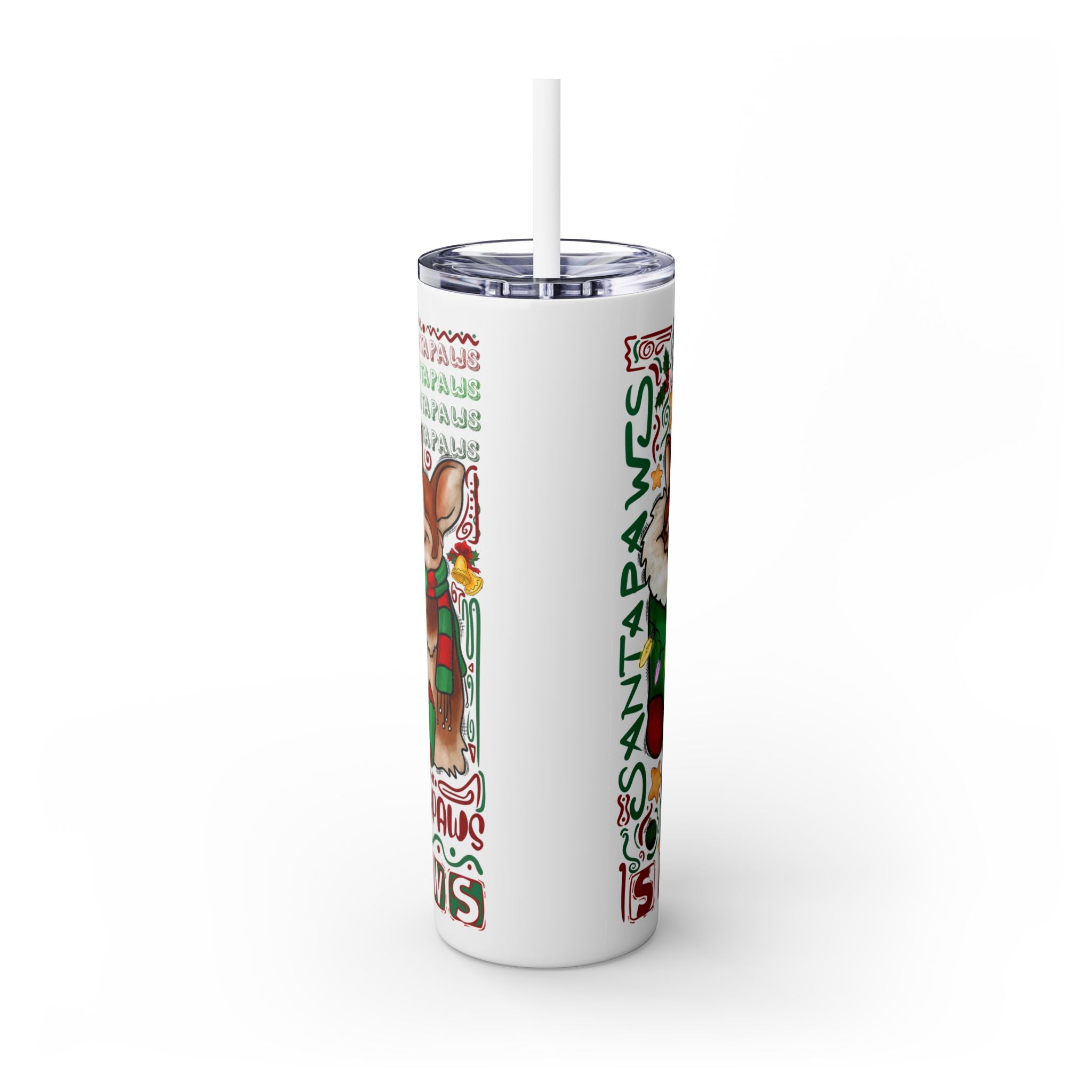 Christmas Stocking Tumbler with Straw, 20oz