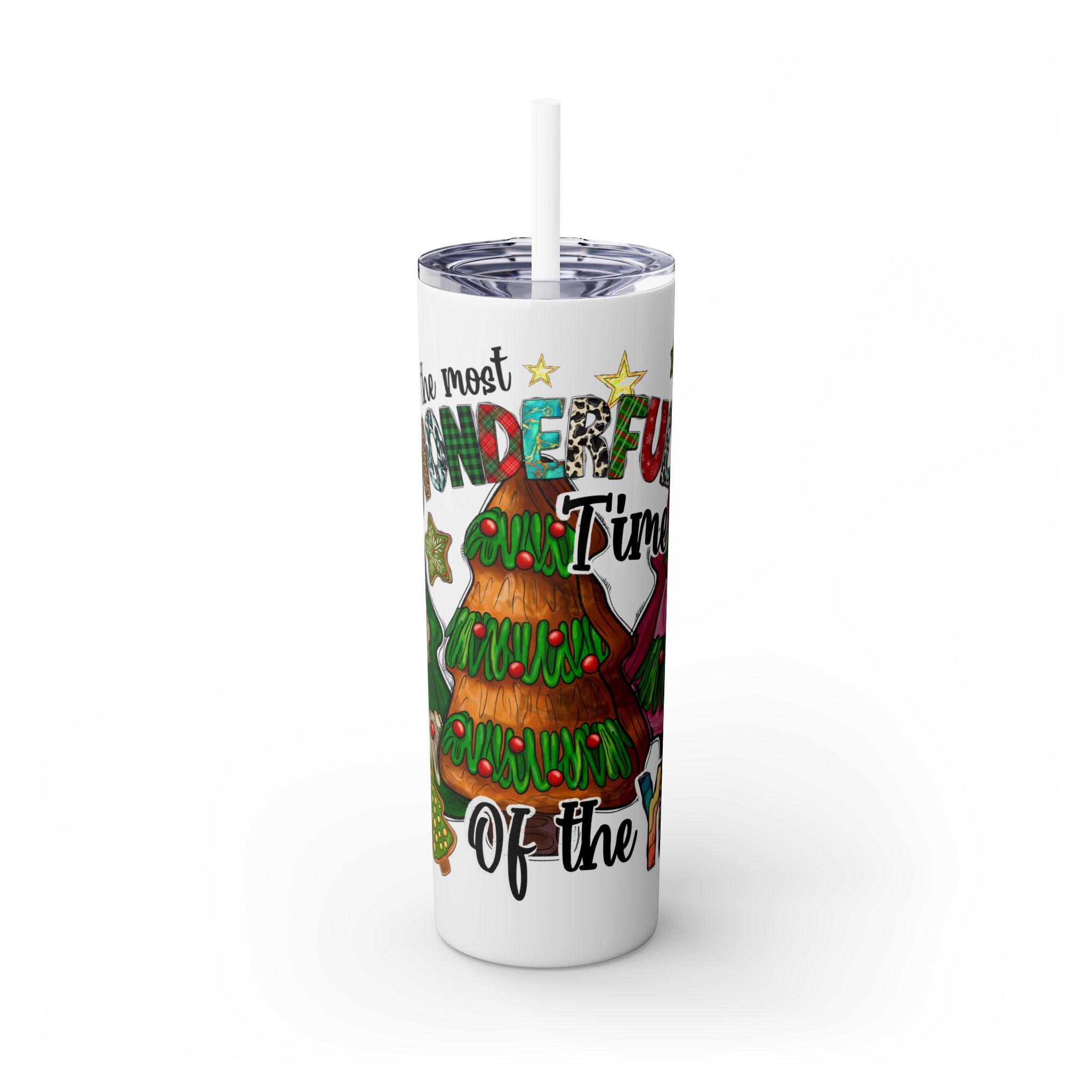 Christmas Tree Tumbler with Straw, 20oz