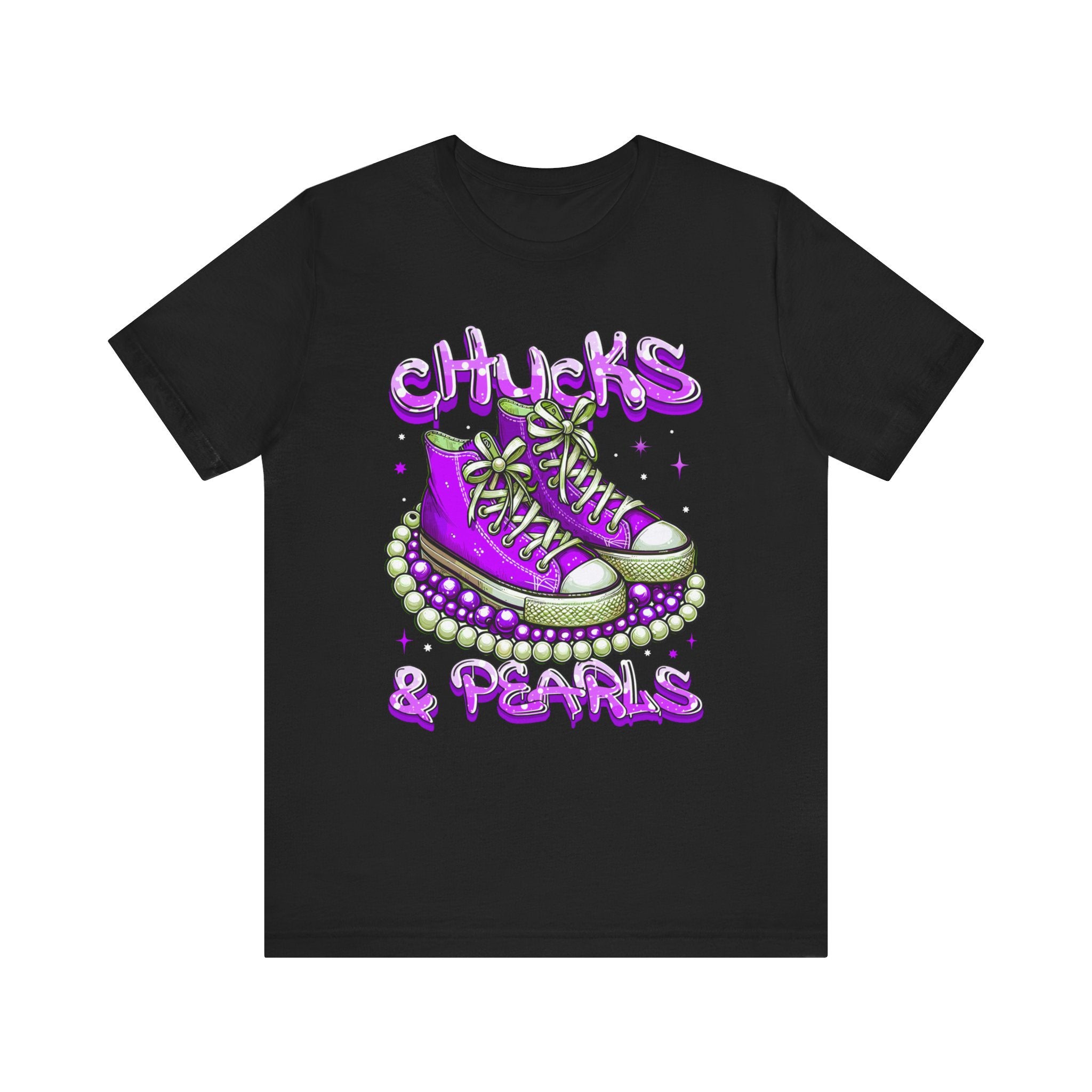 Unisex Jersey Short Sleeve Tee...Chucks and Pearls Purple