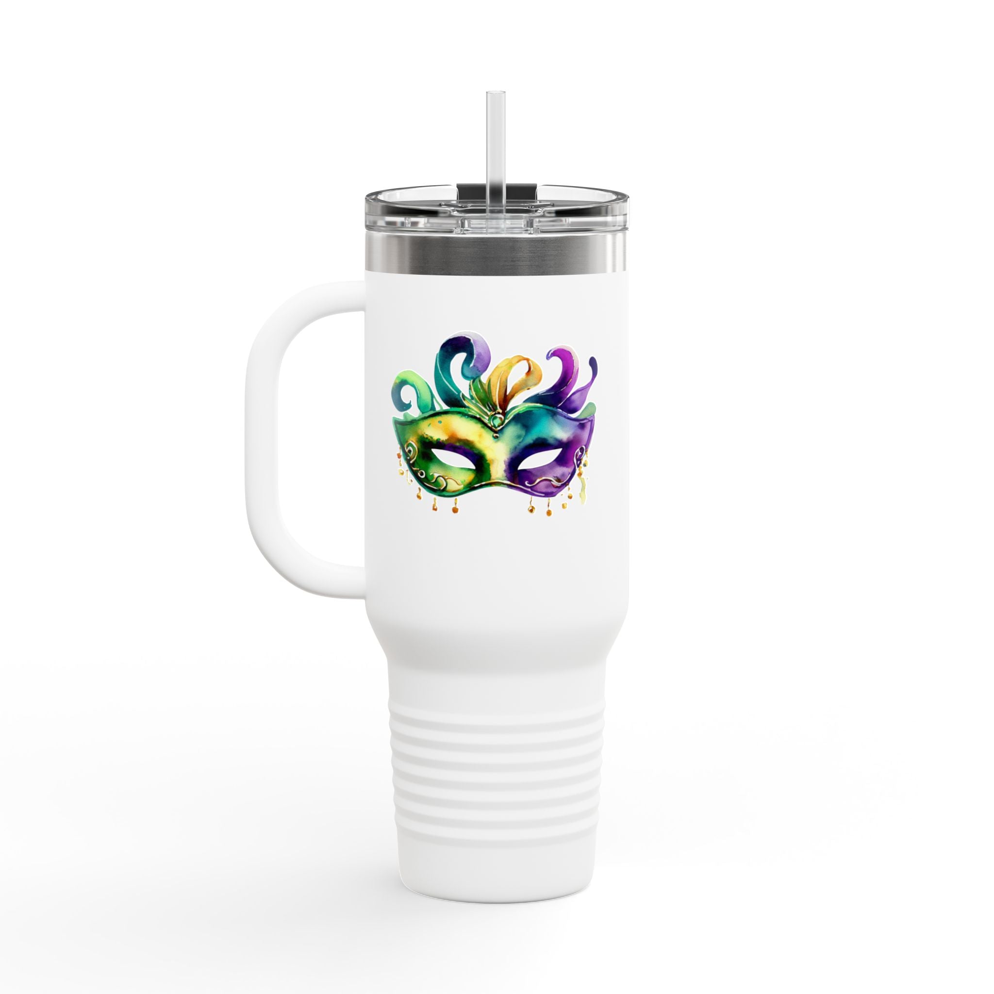 Mardi Gras Mask Insulated Travel Mug, 40oz