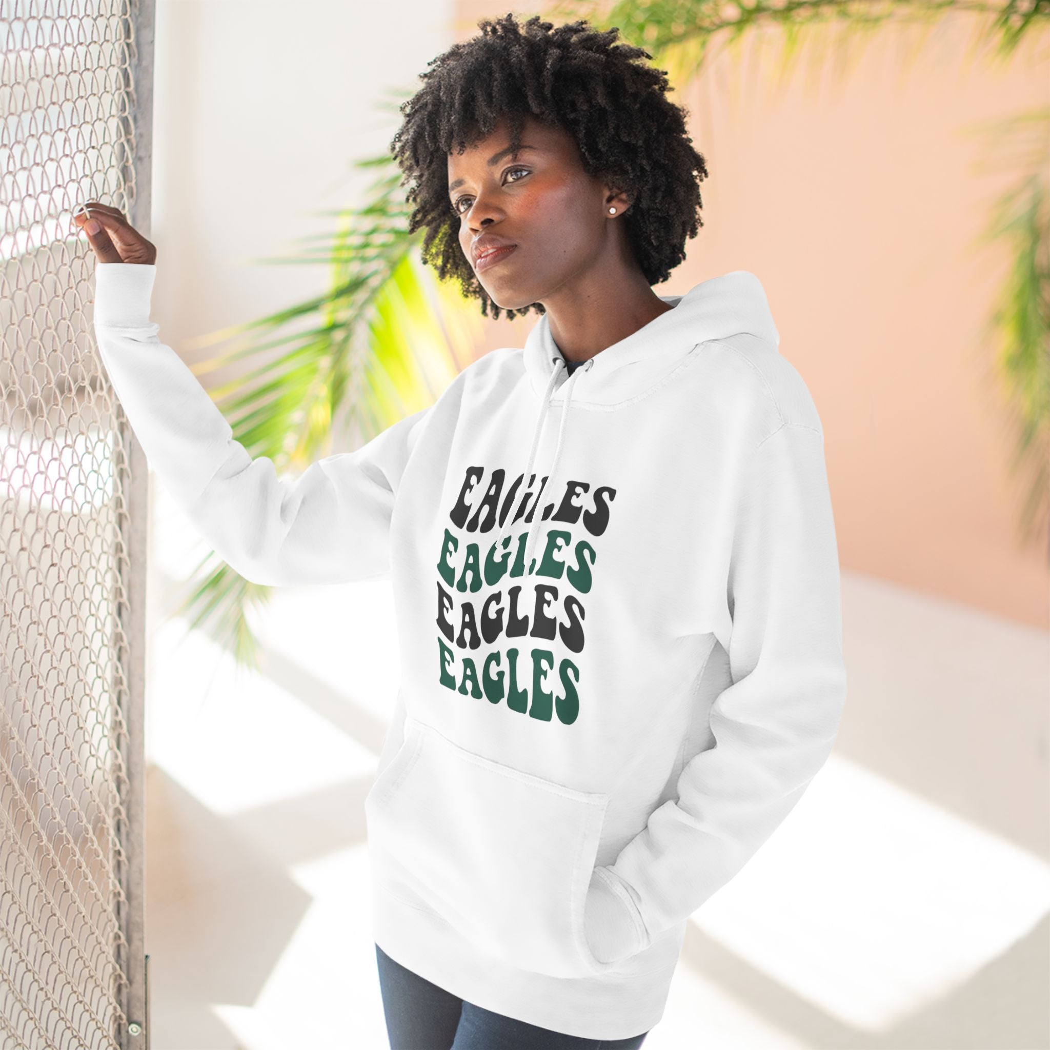 Three-Panel Fleece Hoodie...Eagles Eagles