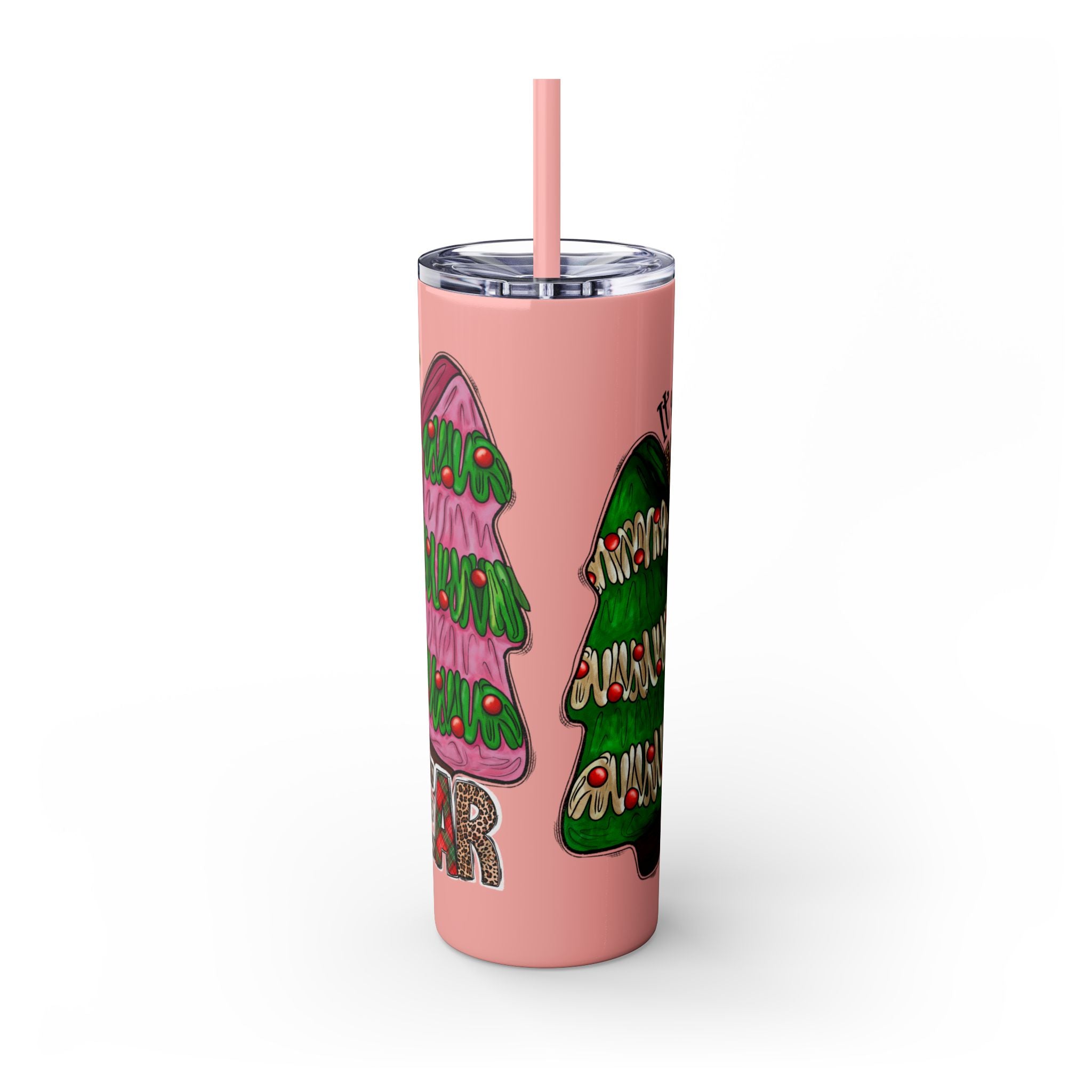 Christmas Tree Tumbler with Straw, 20oz