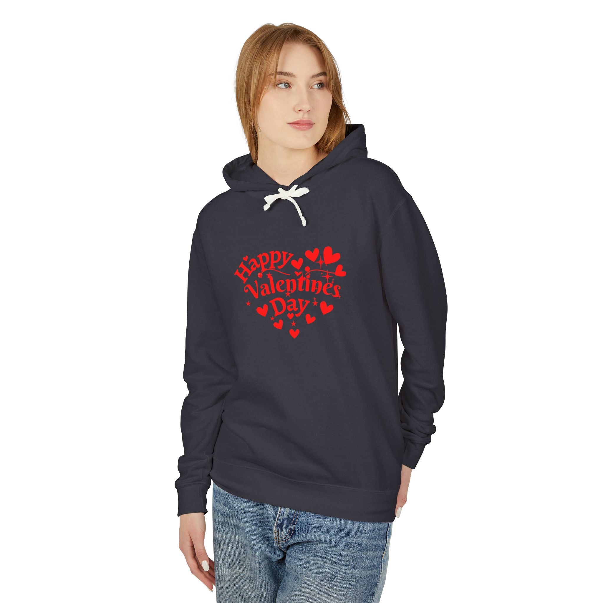 Happy Valentine Unisex Lightweight Hooded Sweatshirt