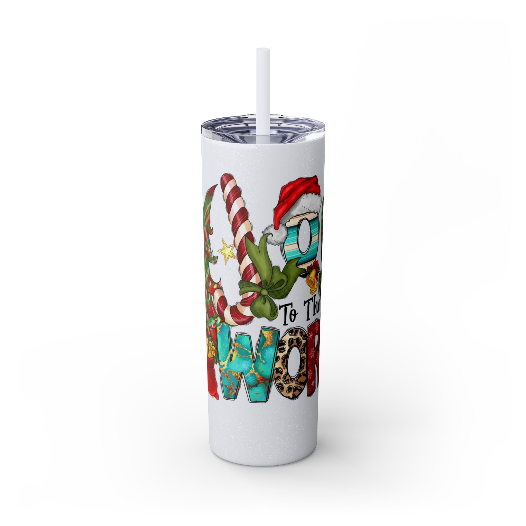 Santa Tumbler with Straw, 20oz