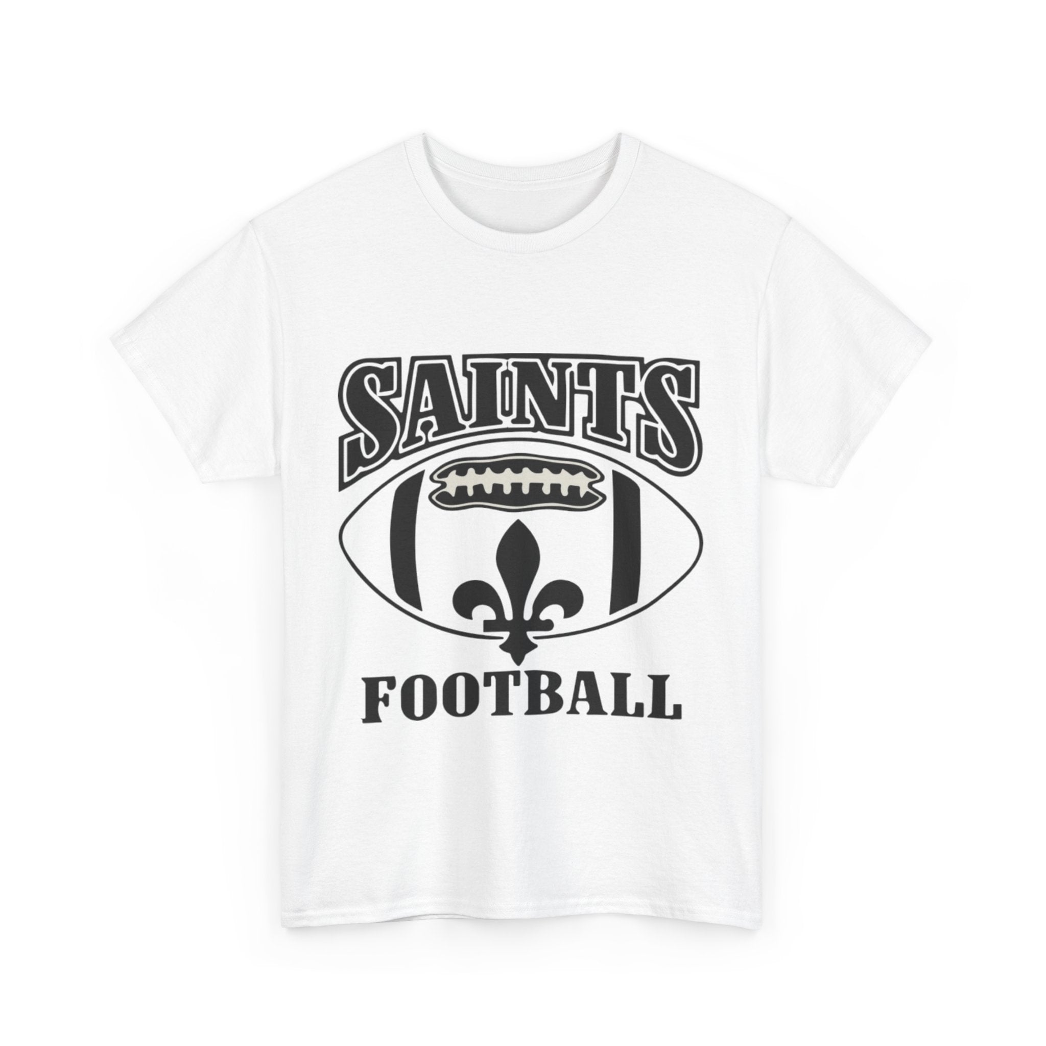 Unisex Heavy Cotton Tee...Saints Football White/Gold