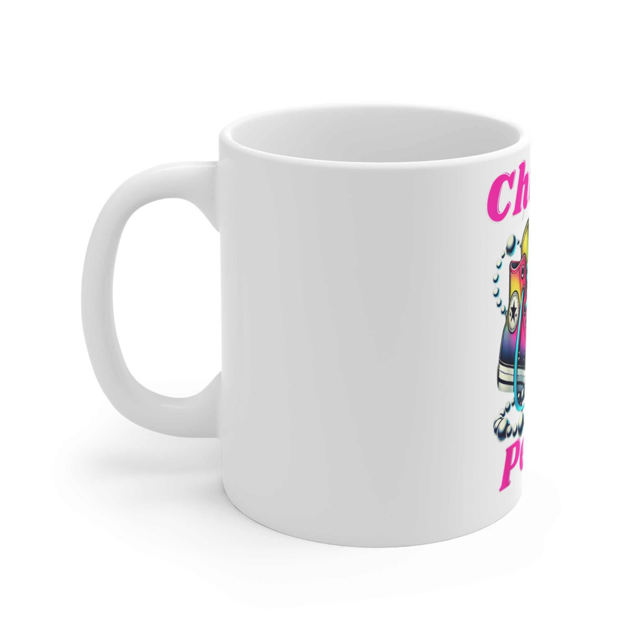 Mug 11oz....Chucks and Pearls Pink/Blue