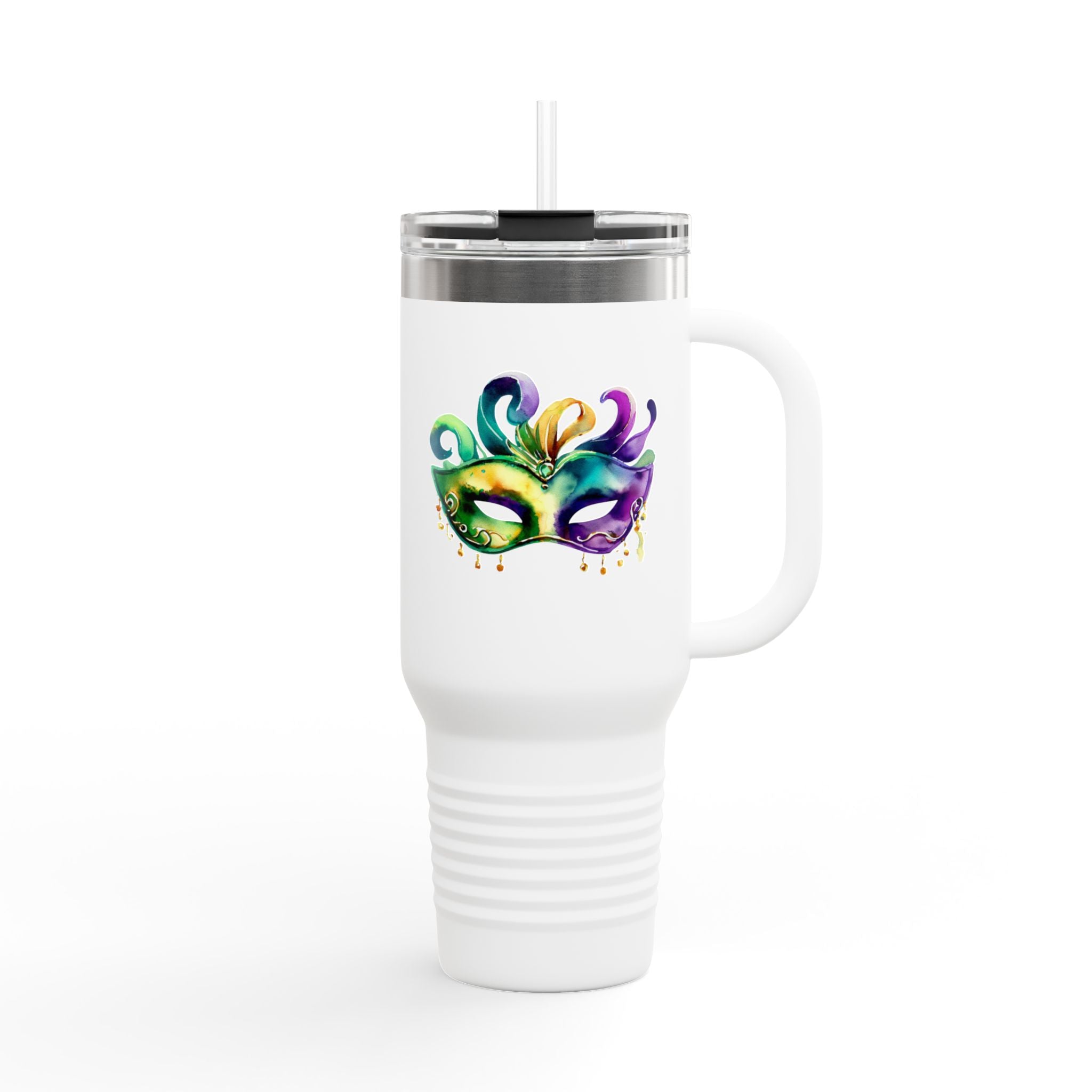 Mardi Gras Mask Insulated Travel Mug, 40oz