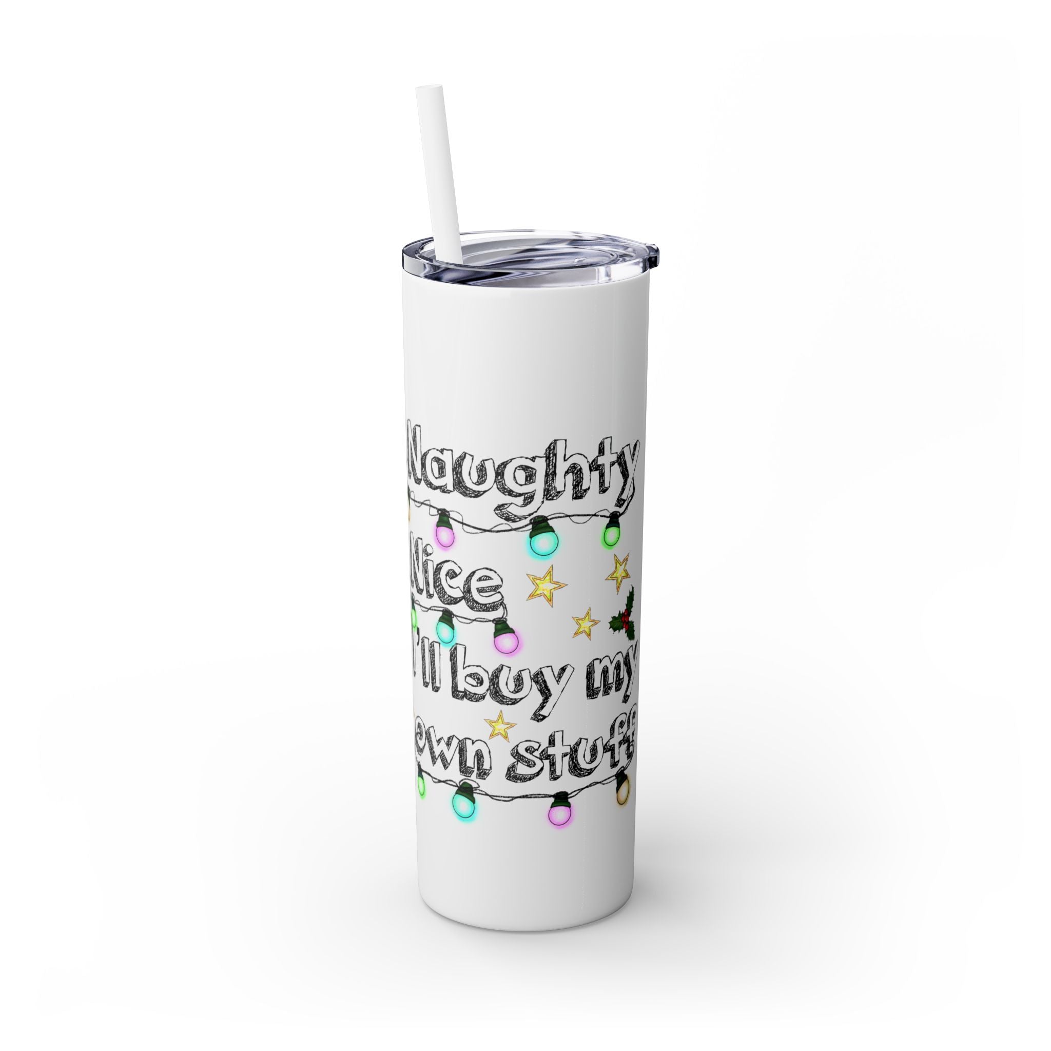 Naughty or Nice Tumbler with Straw, 20oz