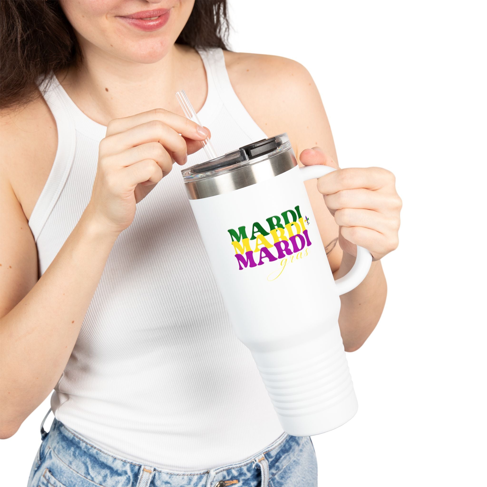 Mardi Gras Insulated Travel Mug, 40oz