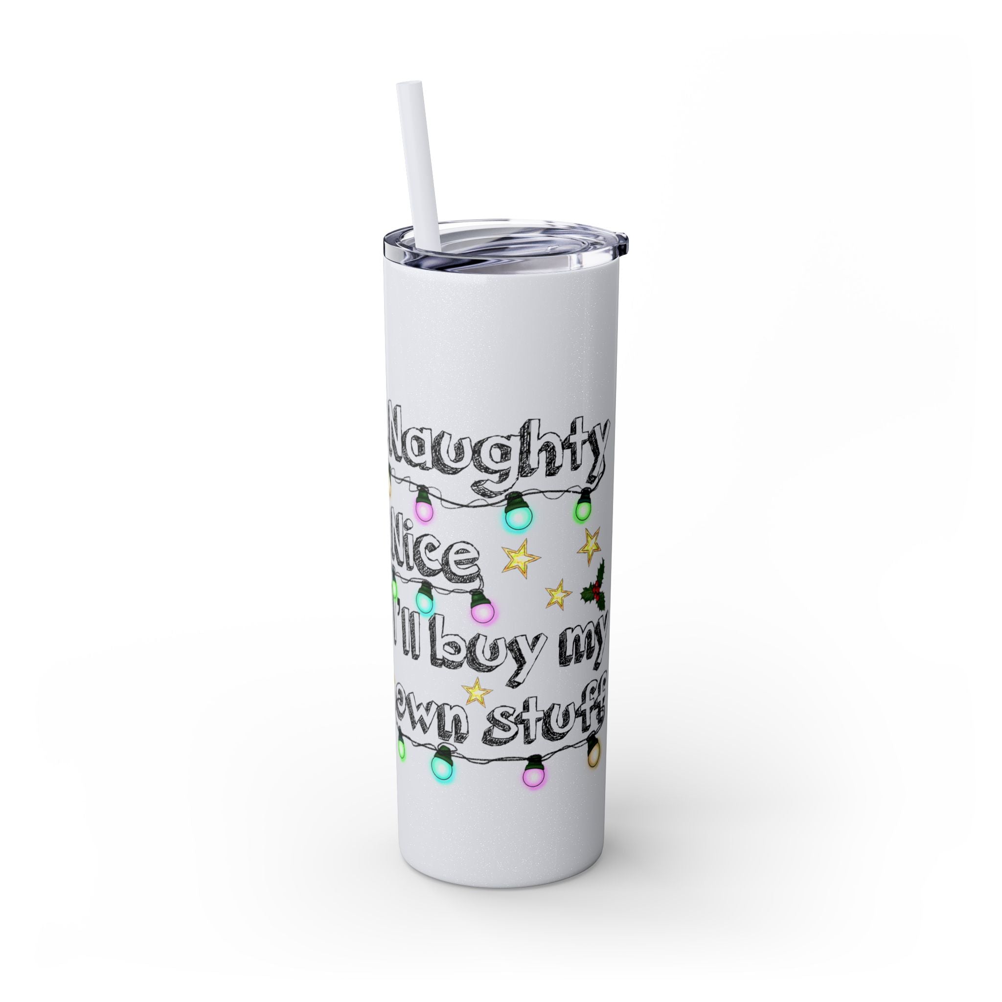 Naughty or Nice Tumbler with Straw, 20oz