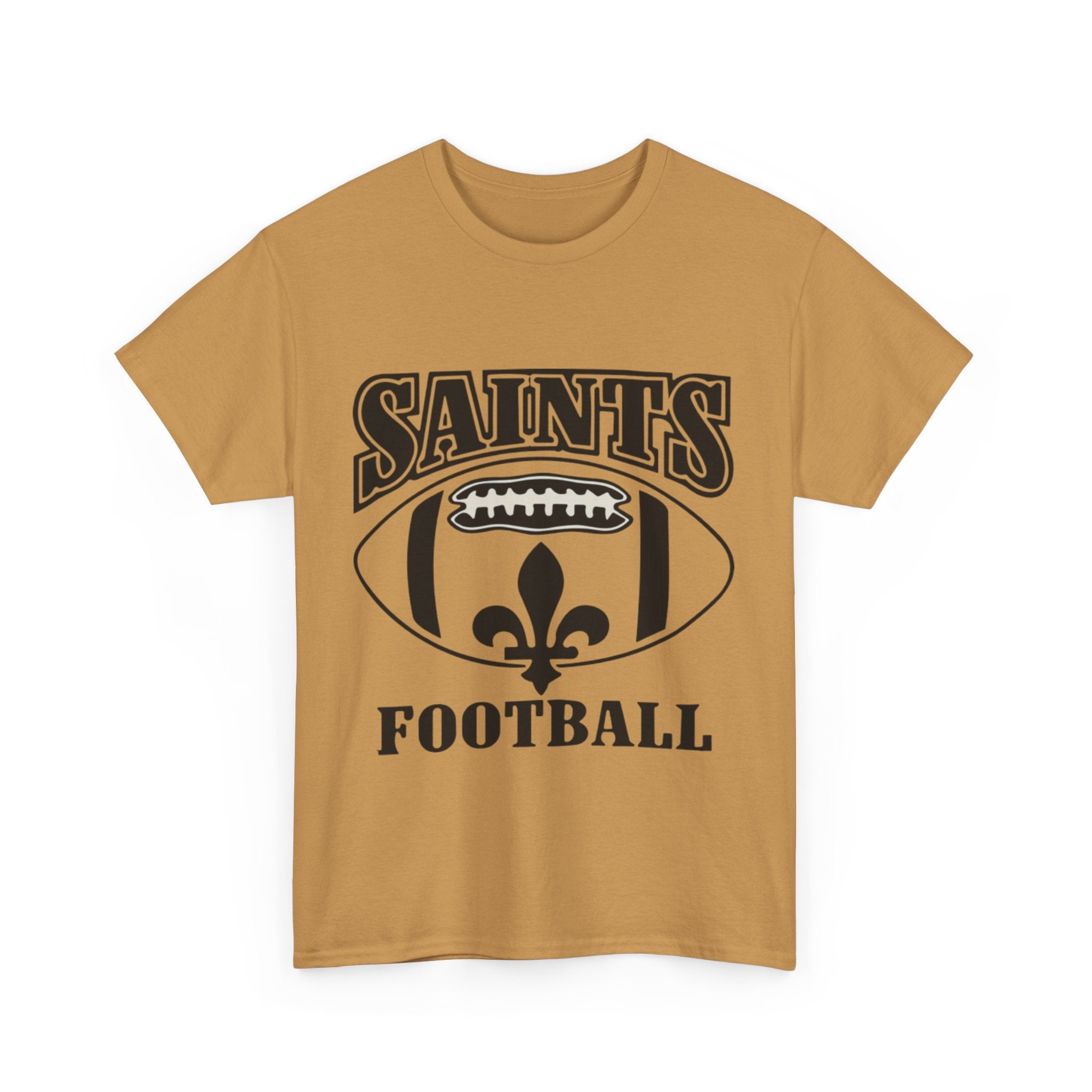 Unisex Heavy Cotton Tee...Saints Football White/Gold