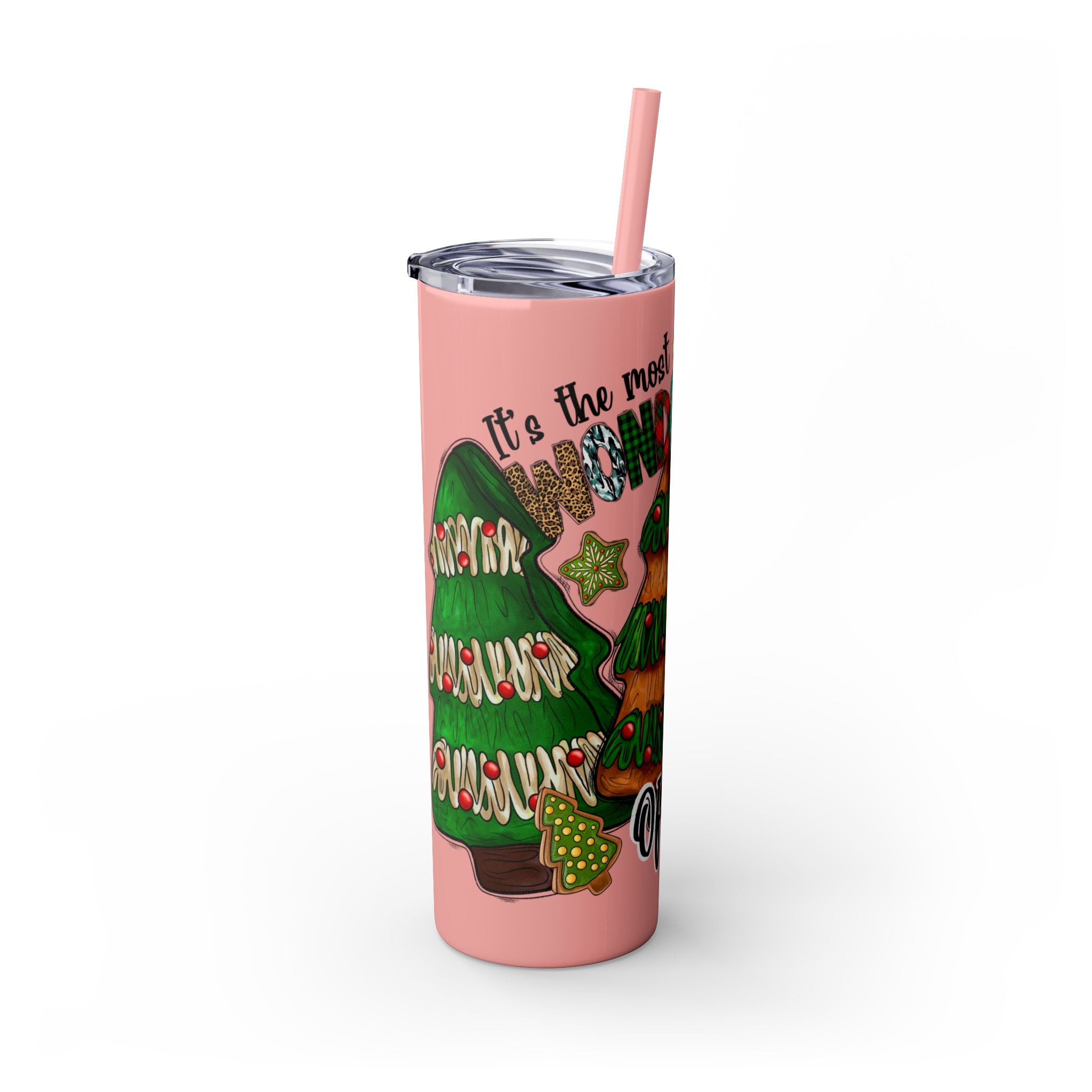 Christmas Tree Tumbler with Straw, 20oz