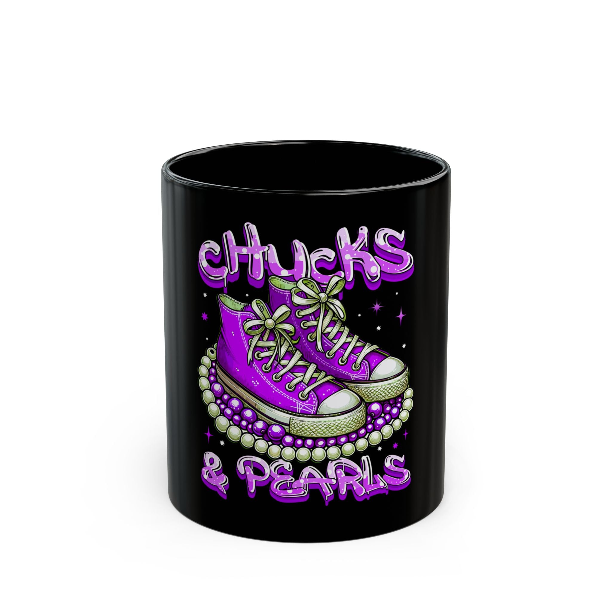 Black Mug (11oz, 15oz)...Chucks and Purple