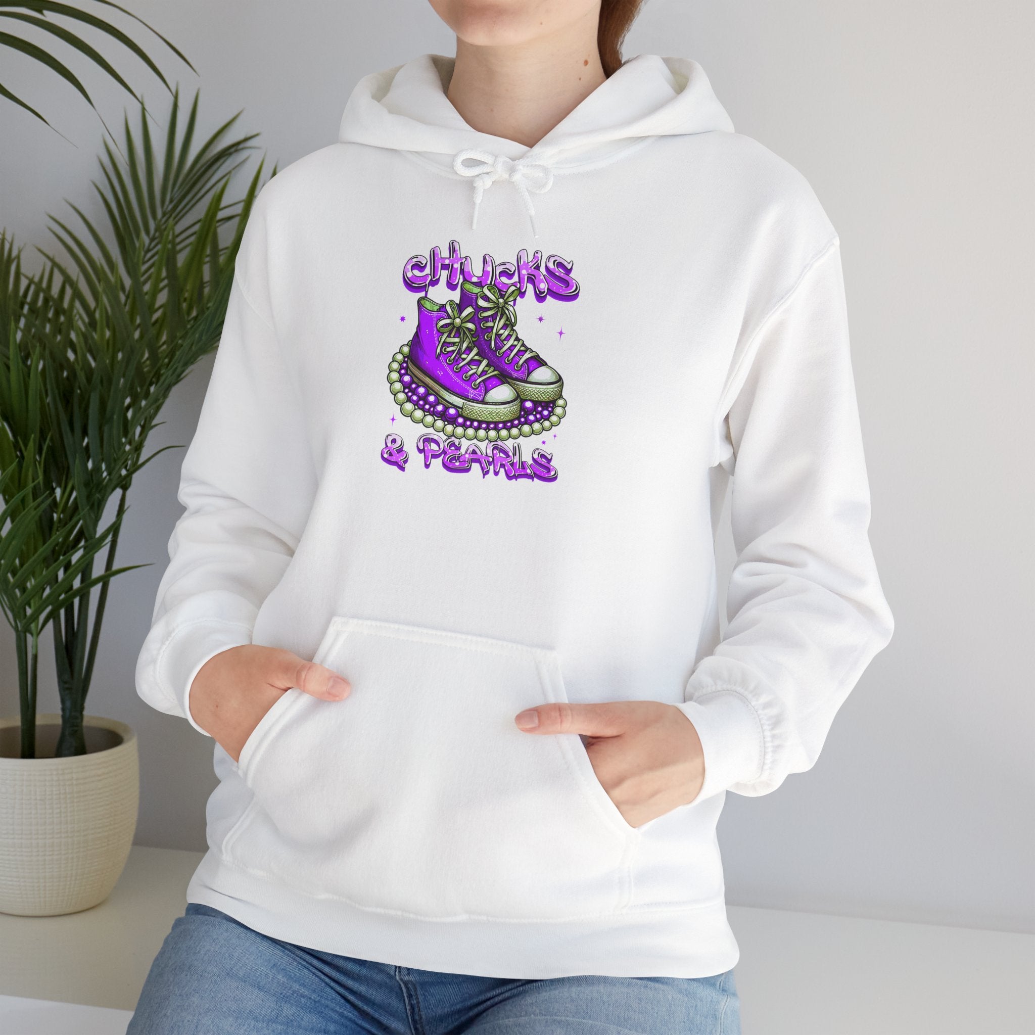 Unisex Heavy Blend™ Hooded Sweatshirt...Chuck and Pearls White