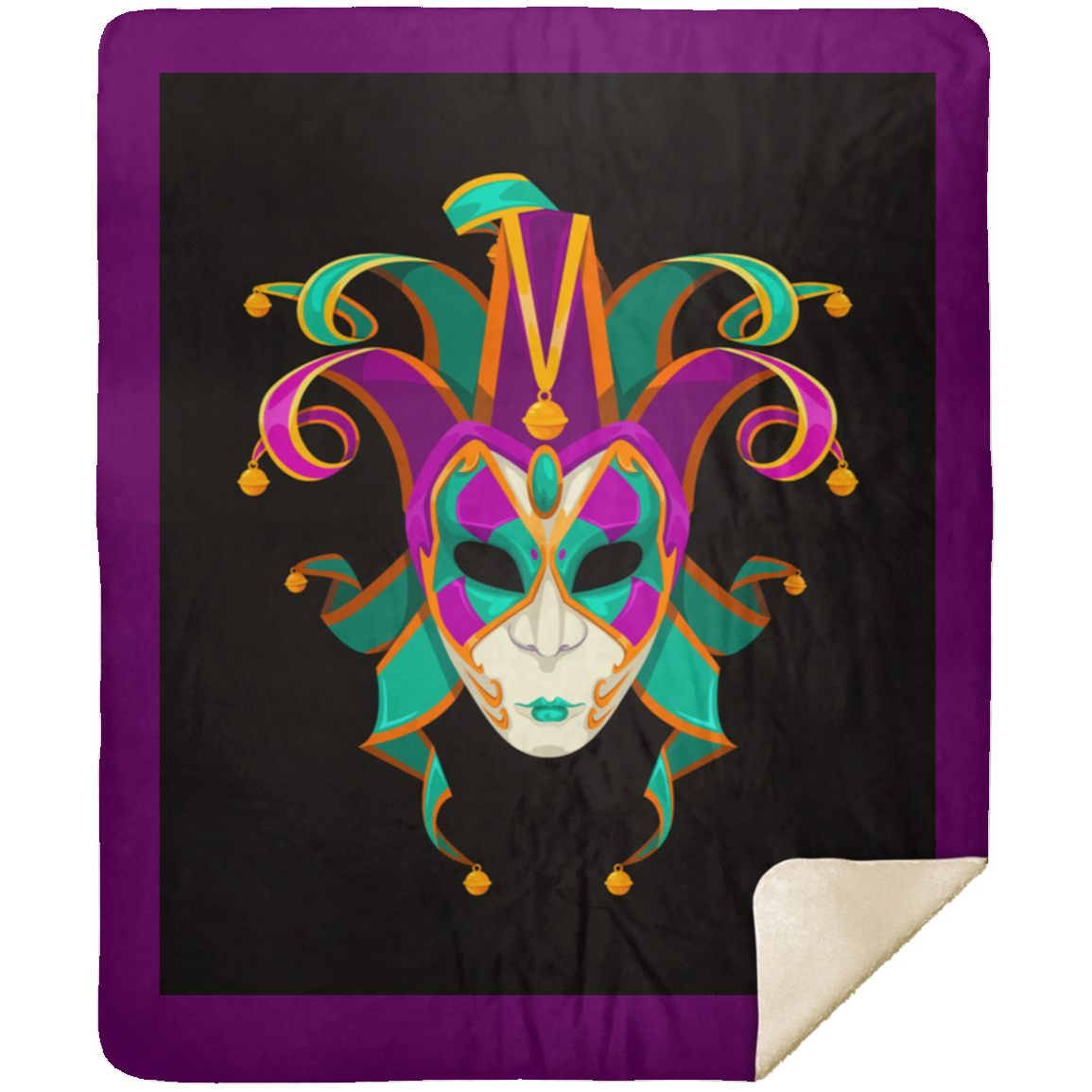 Mardi Gras-Premium Sherpa Blanket 50x60