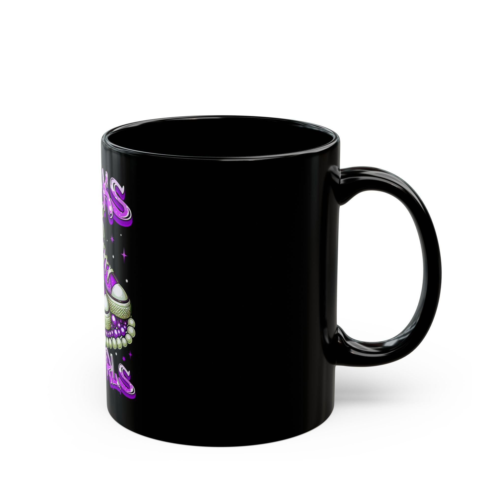 Black Mug (11oz, 15oz)...Chucks and Purple