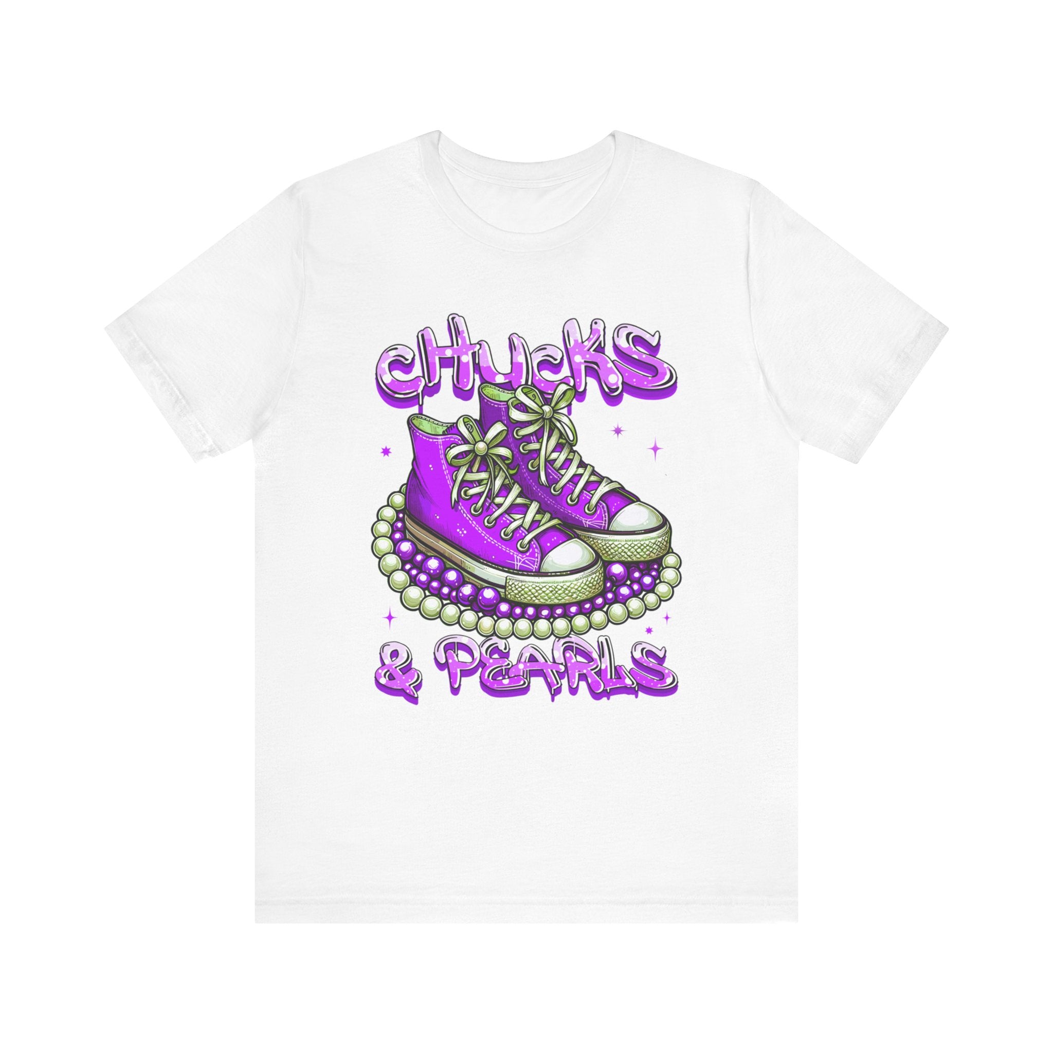 Unisex Jersey Short Sleeve Tee...Chucks and Pearls Purple