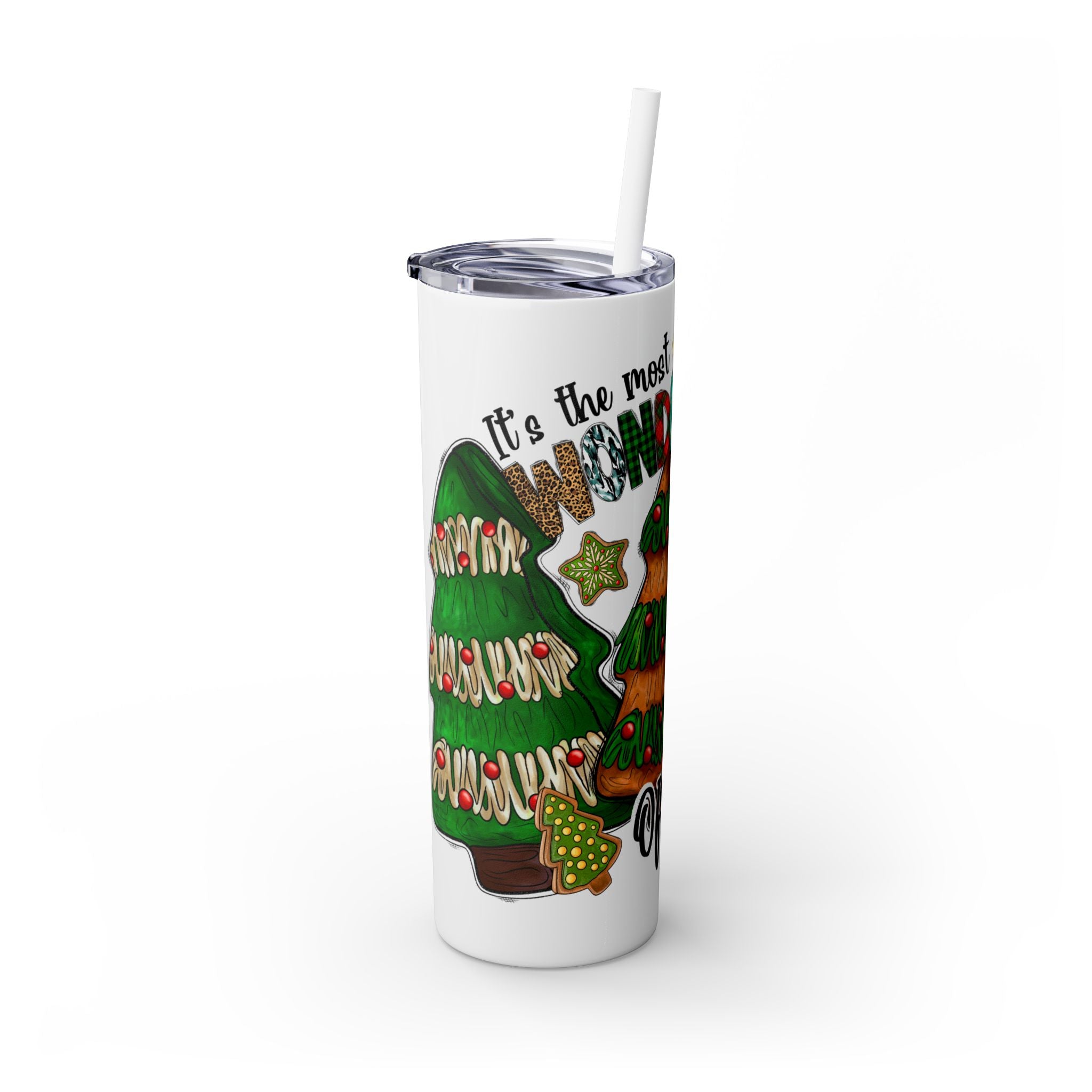 Christmas Tree Tumbler with Straw, 20oz