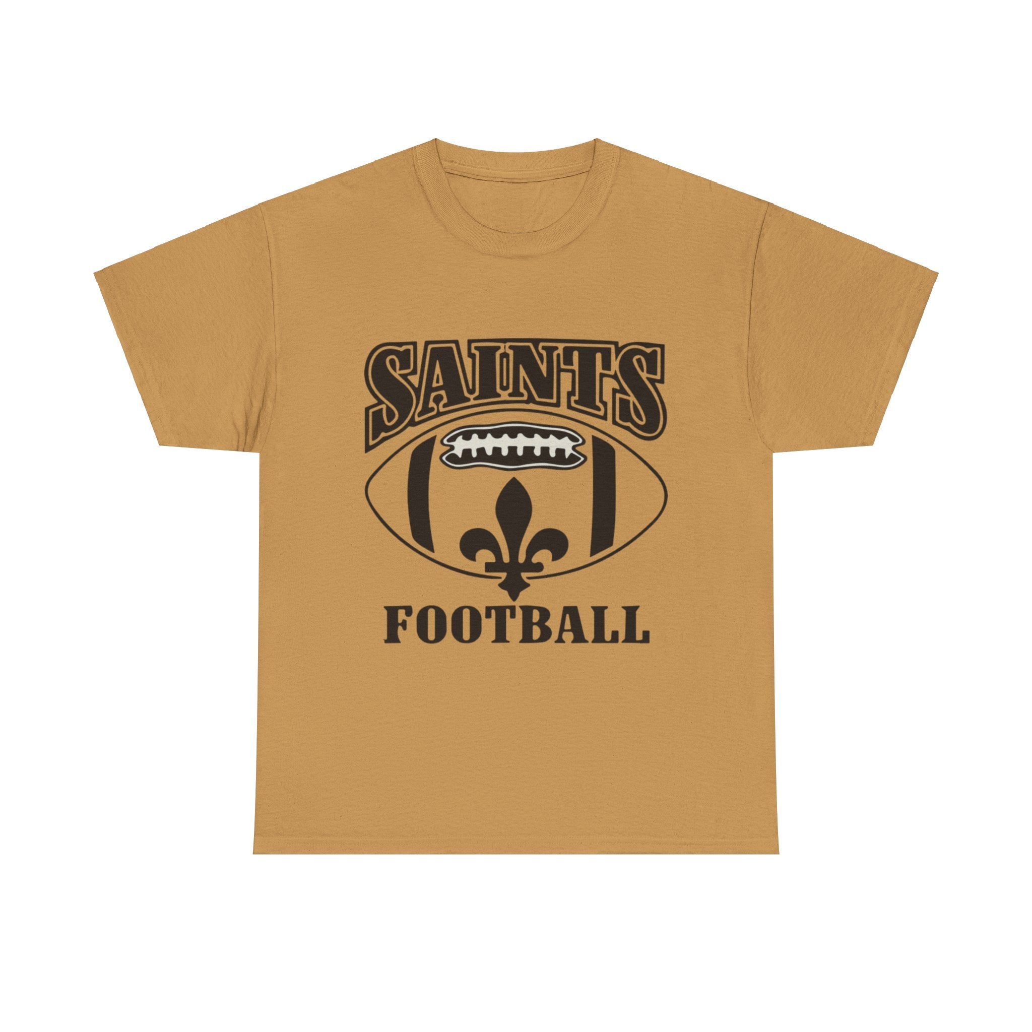 Unisex Heavy Cotton Tee...Saints Football White/Gold