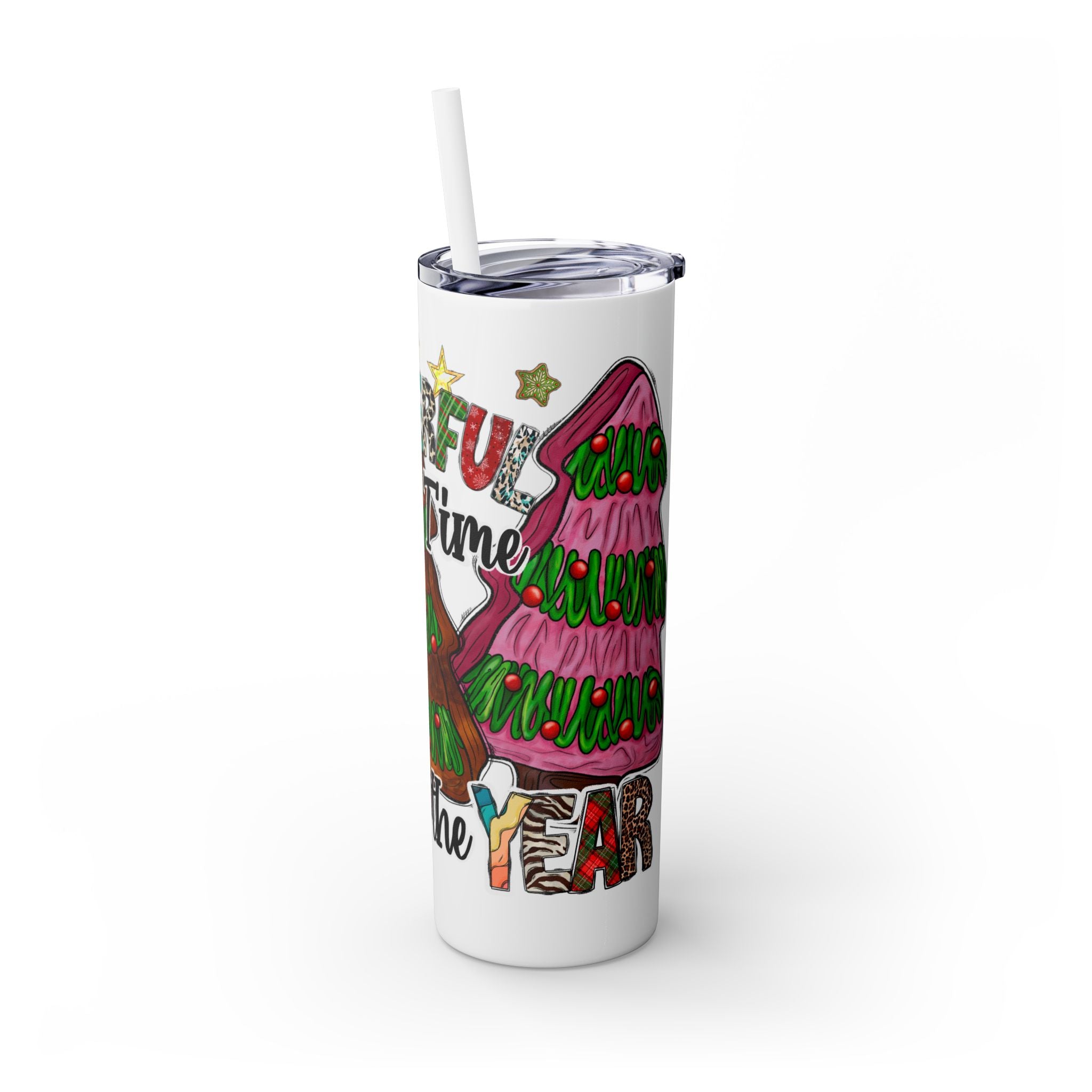 Christmas Tree Tumbler with Straw, 20oz