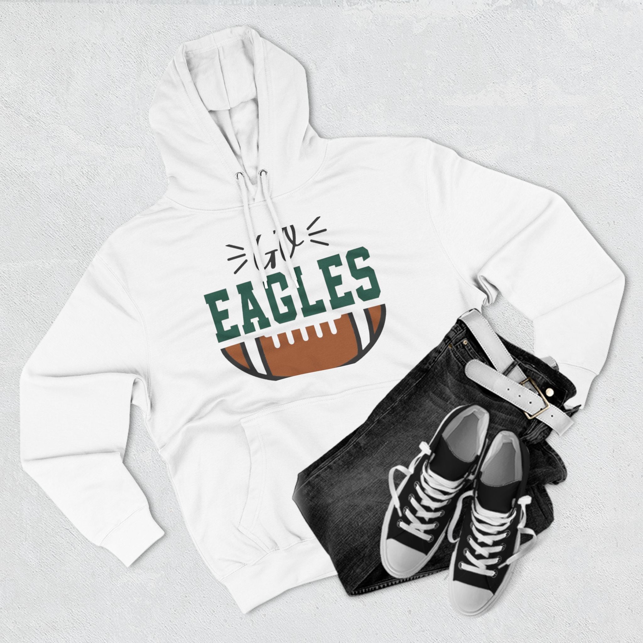 Three-Panel Fleece Hoodie...Go Eagles