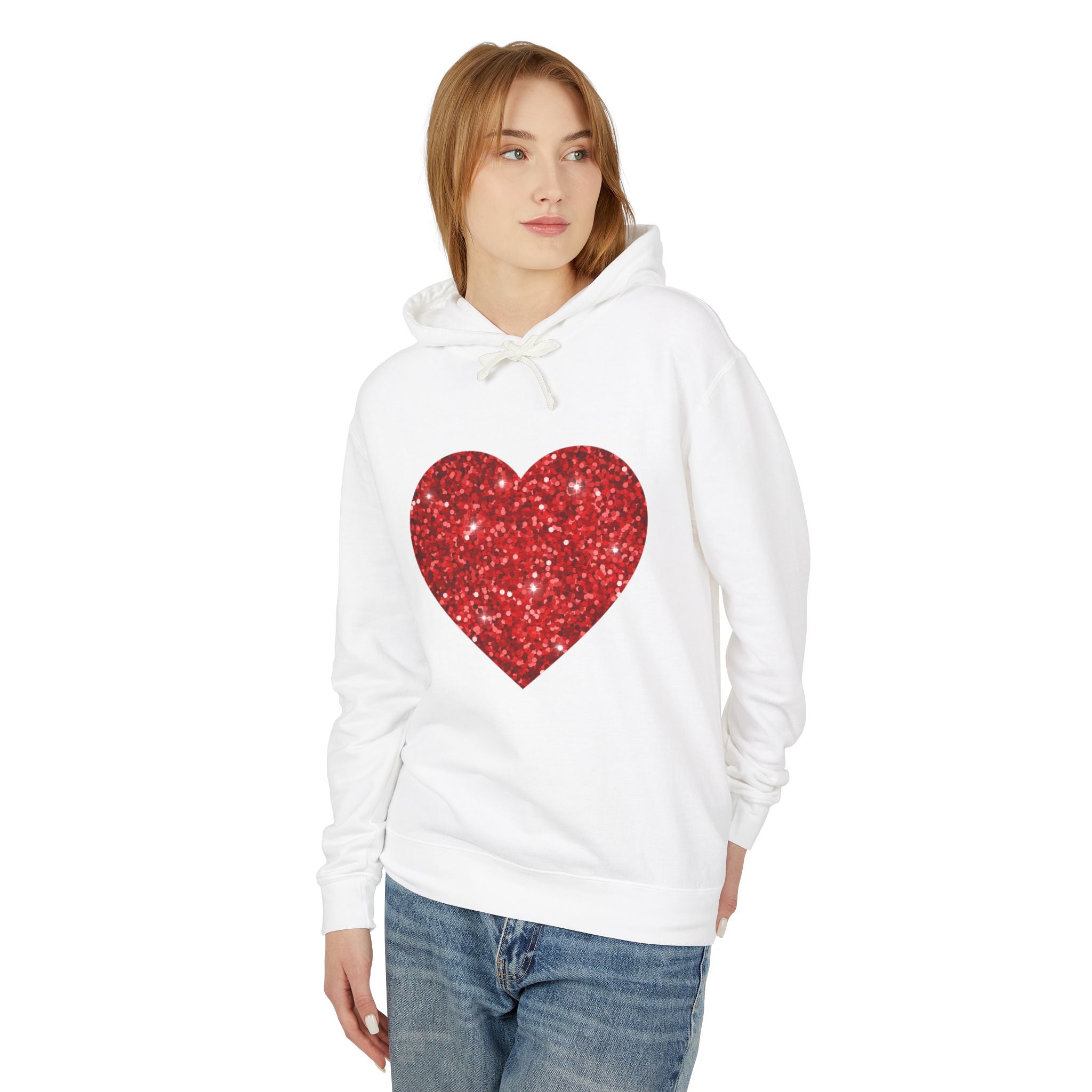 Heart Unisex Lightweight Hooded Sweatshirt