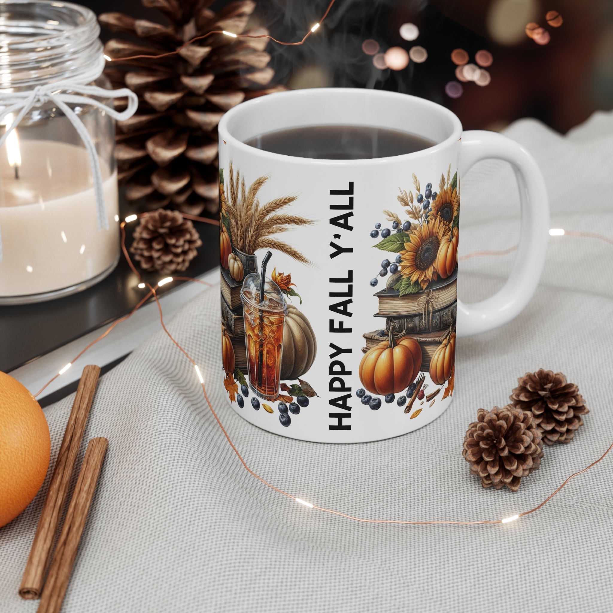 Books and Pumkins Mug 11oz