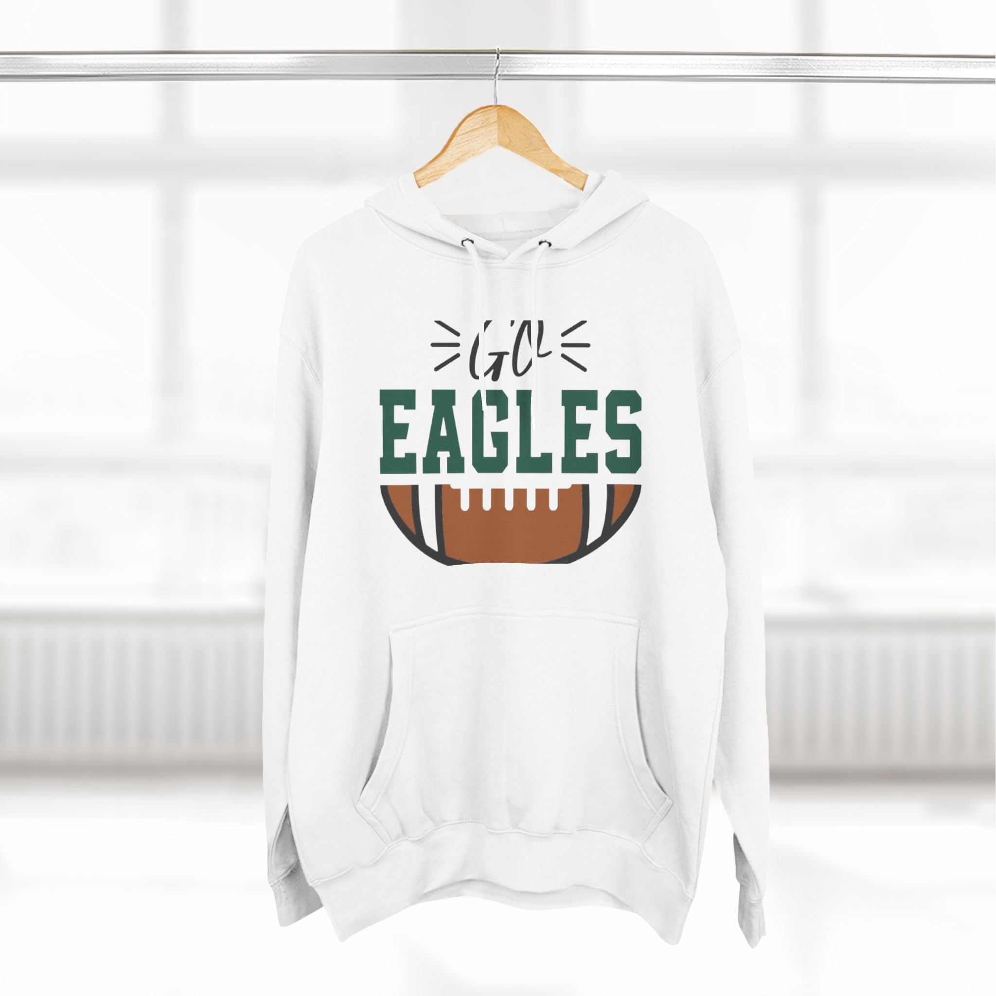 Three-Panel Fleece Hoodie...Go Eagles