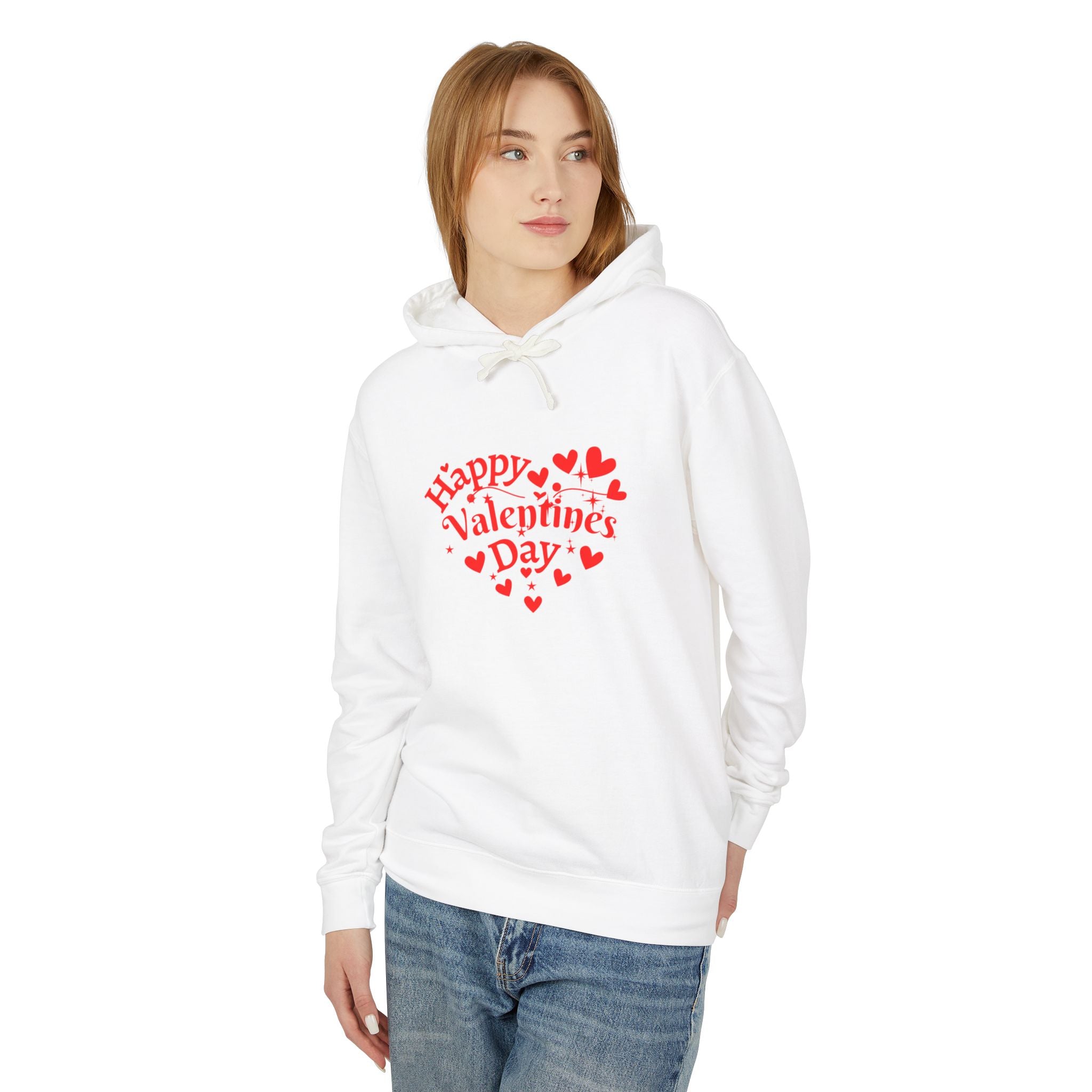 Happy Valentine Unisex Lightweight Hooded Sweatshirt