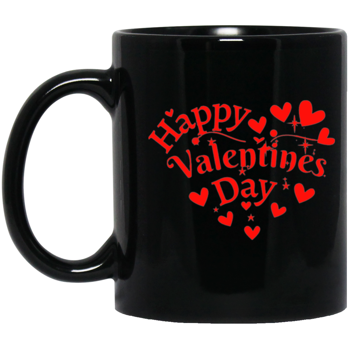 Valentine 11oz Black Mug