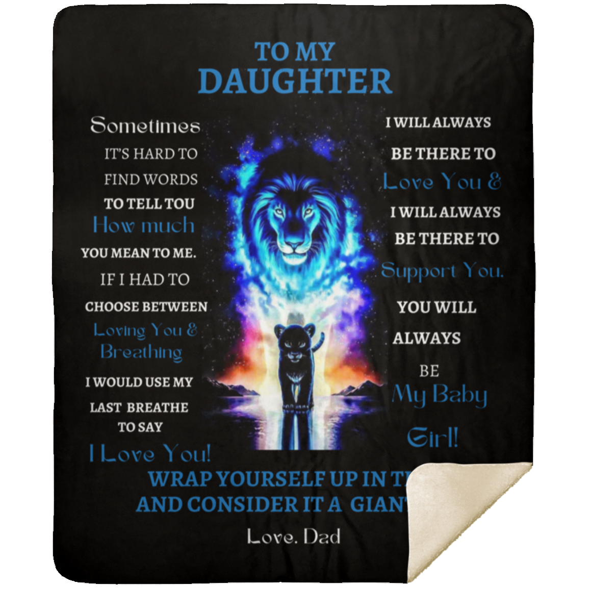 To My Daughter - Love Dad - MSHM Premium Sherpa Blanket 50x60