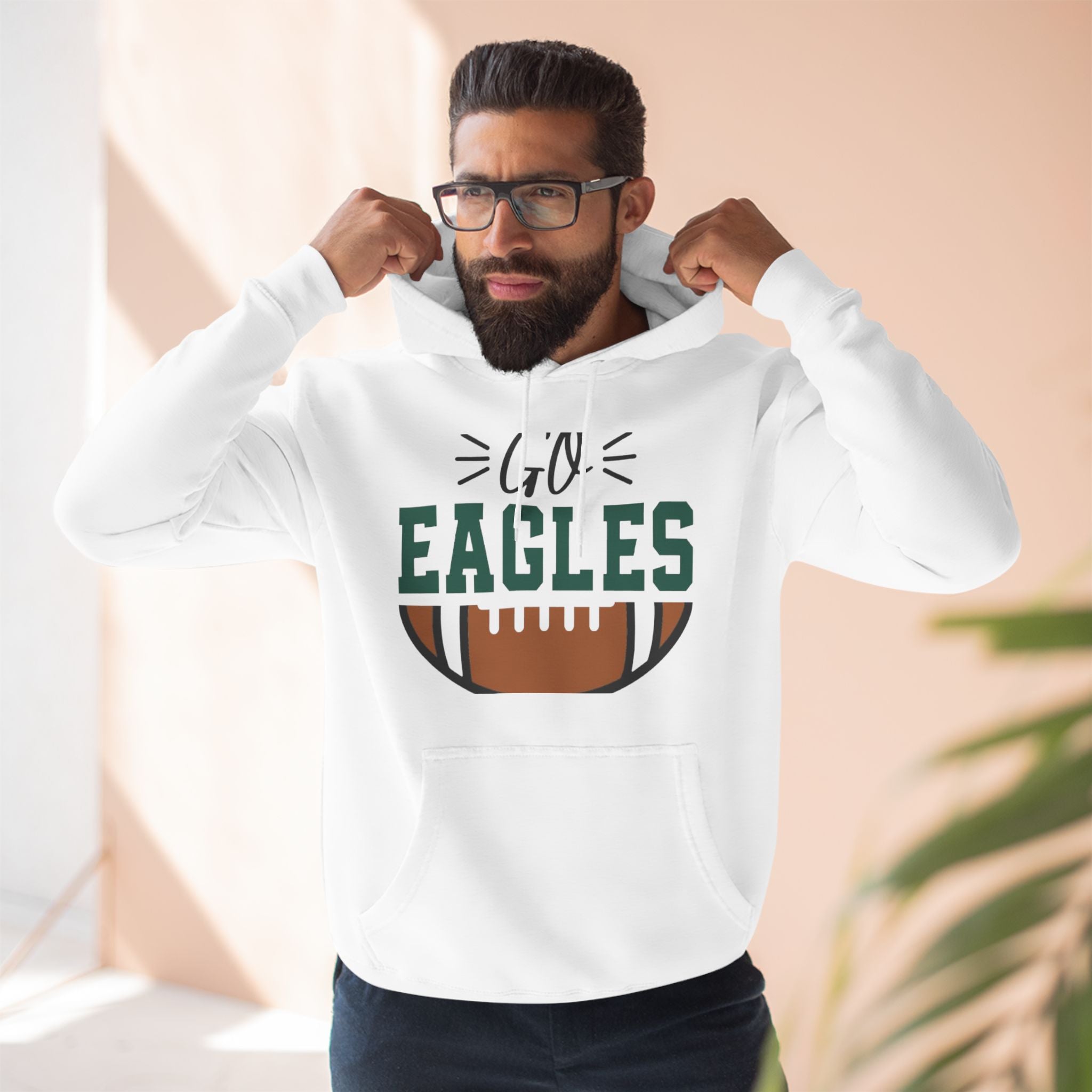 Three-Panel Fleece Hoodie...Go Eagles