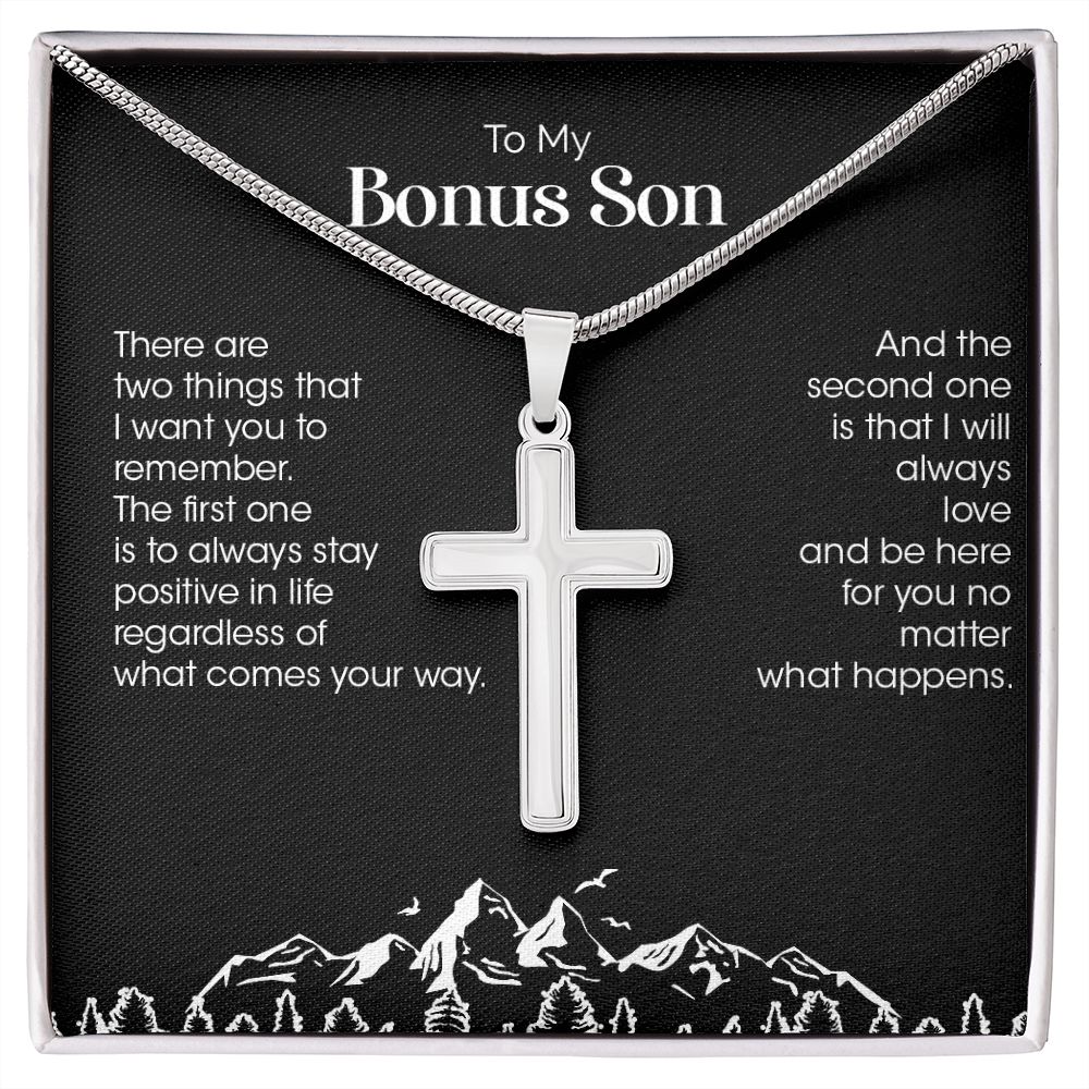 My Bonus Son | Have faith always - Stainless Steel Cross Necklace