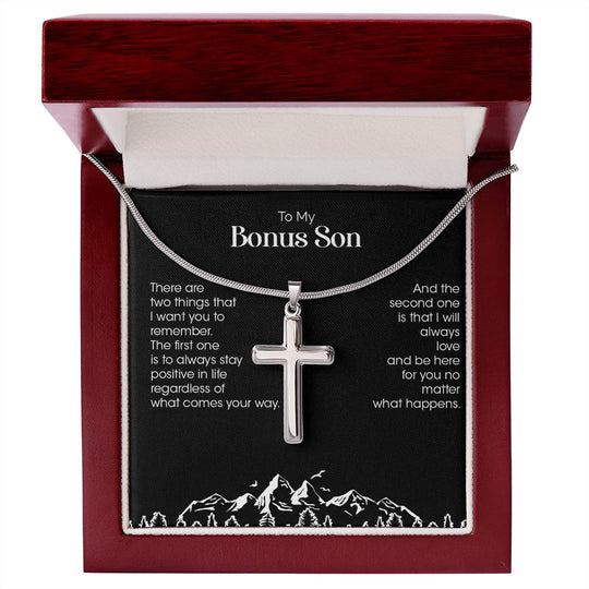 My Bonus Son | Have faith always - Stainless Steel Cross Necklace